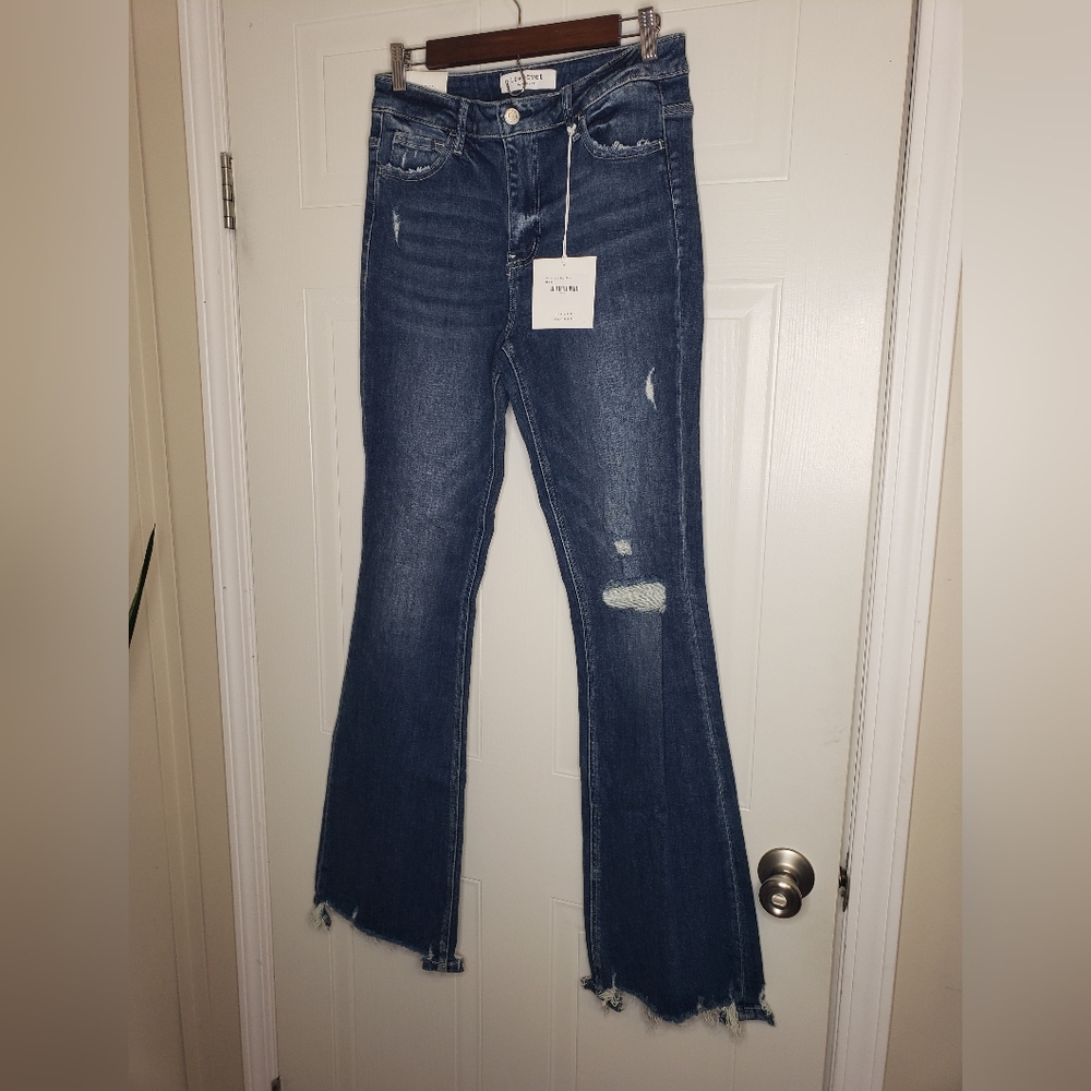 Vervet by Flying Monkey Luna Full Size High Rise Flare Jeans NWT